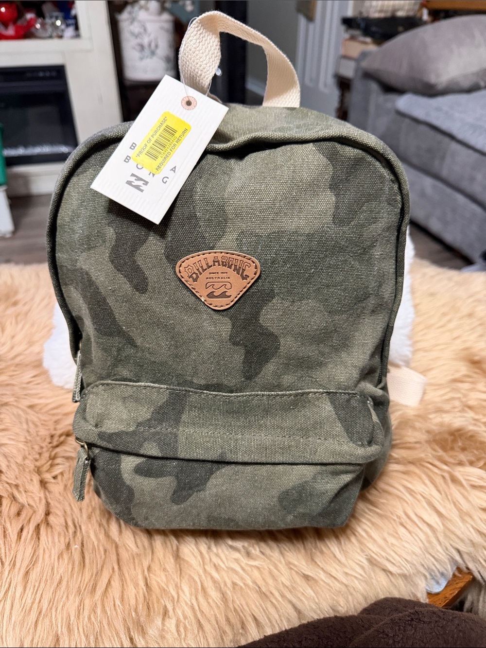 Billabong Small Camo Canvas Backpack NWT